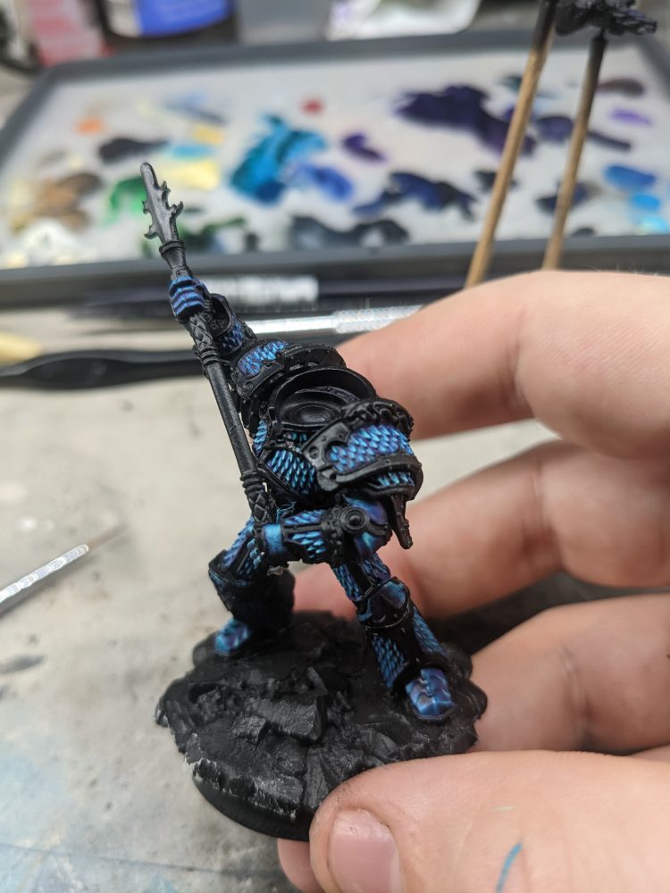 Highlighting the scales and armour